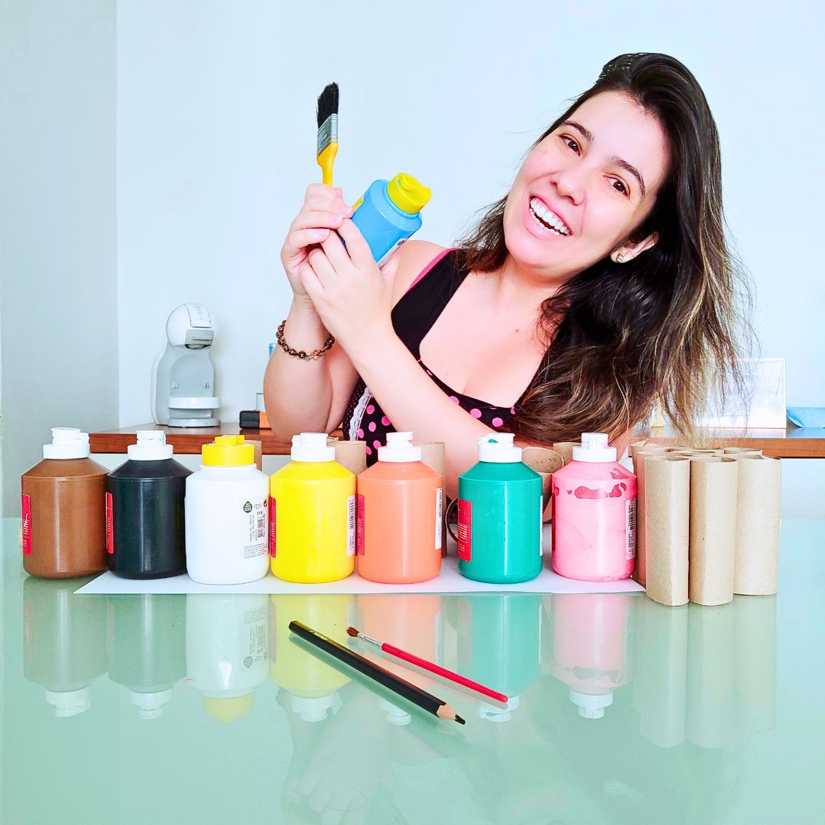 Flavinha em retrato da home